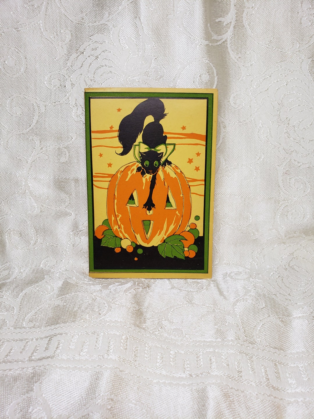 Vintage Unused 1920's Hallmark Halloween Bridge Score Pad Colorful ...