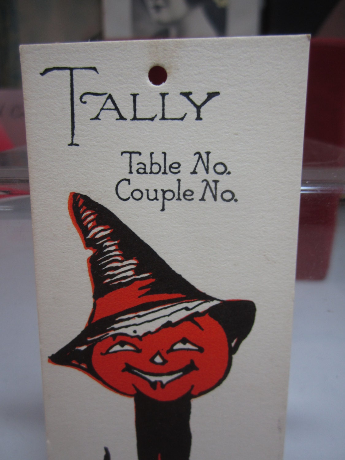 Vintage 1920's Unused Halloween Bridge Tally Card Smiling Jack O ...