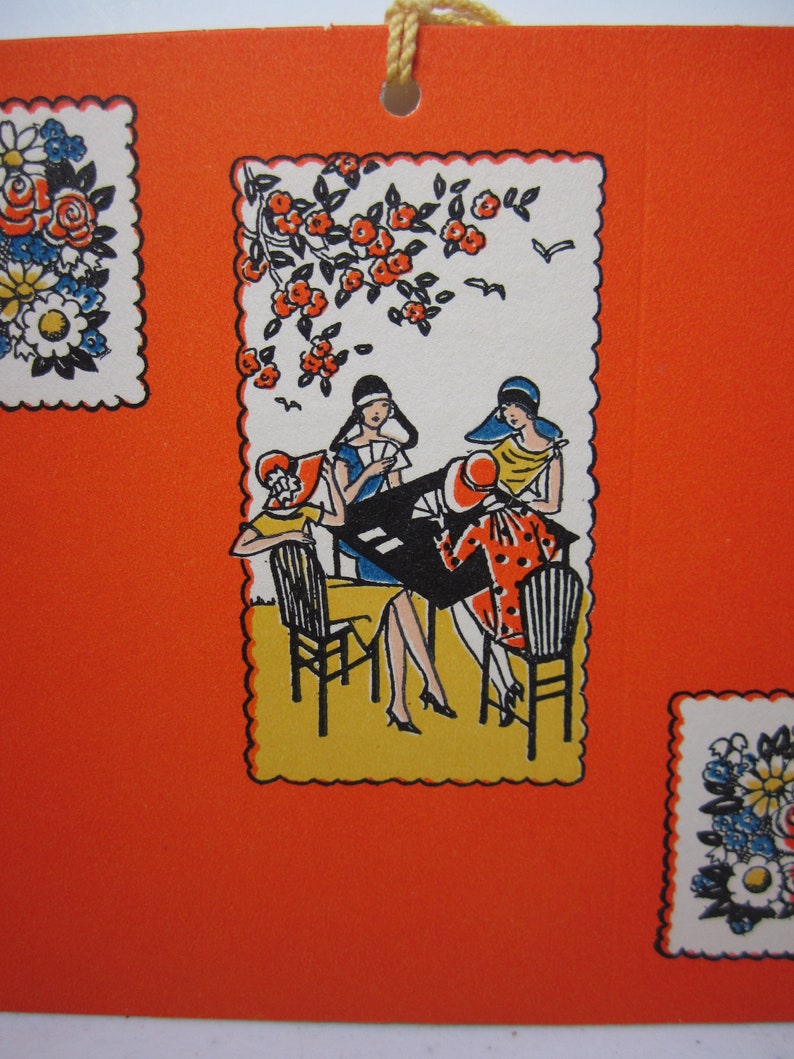 Colorful Unused Art Deco Norcross 1930's Bridge Tally Card Bright ...