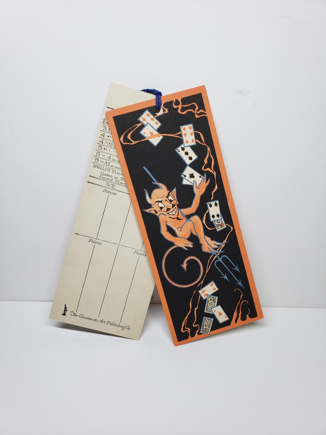 Vintage 1920's Unused Halloween Bridge Tally With Red Devil With Tail ...