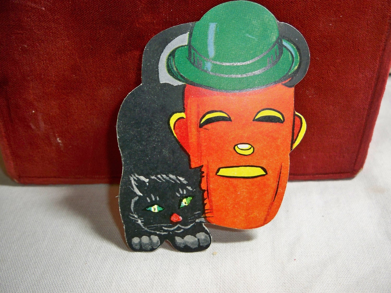Vintage 1940's Die Cut Halloween Decoration Anthropomorphic Jack O ...