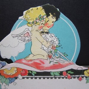 Unused Art Deco 1920's Henderson Line Die Cut Fantasy Wedding Place ...