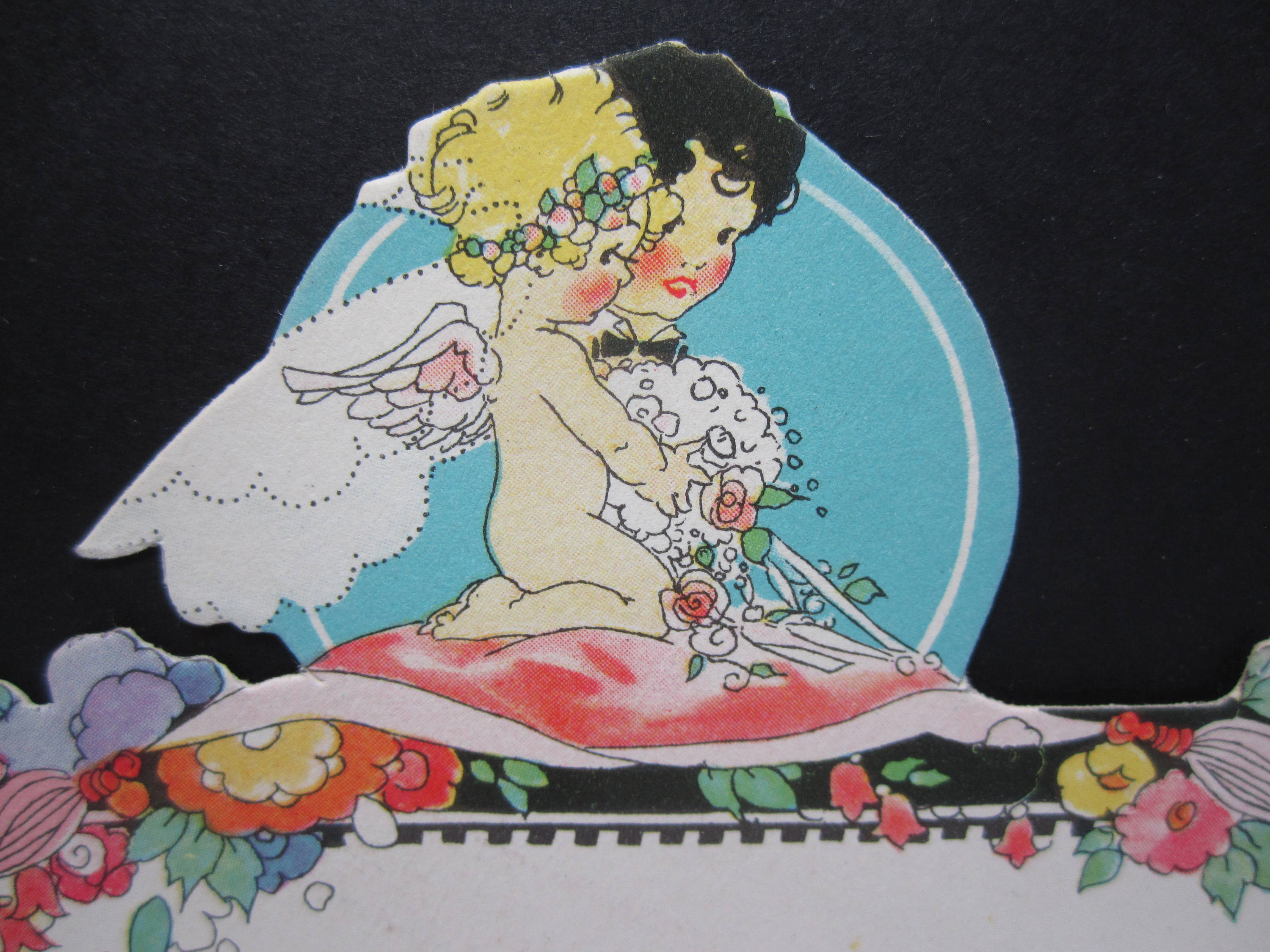 Unused Art Deco 1920's Henderson Line Die Cut Fantasy Wedding Place ...