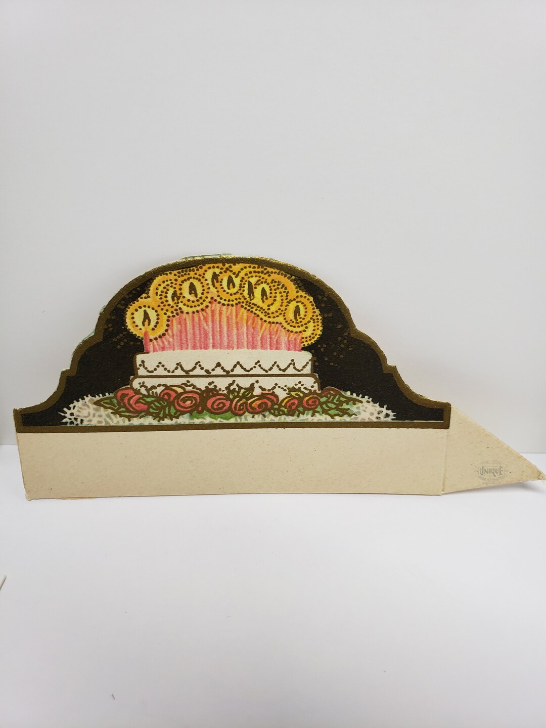 Vintage 1920's-30's Art Deco Unused Die Cut Gold Gilded Place Card ...