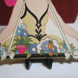 Art Deco 1930's Unused Die Cut Gold Gilded Bridge Tally Pretty Lady in ...