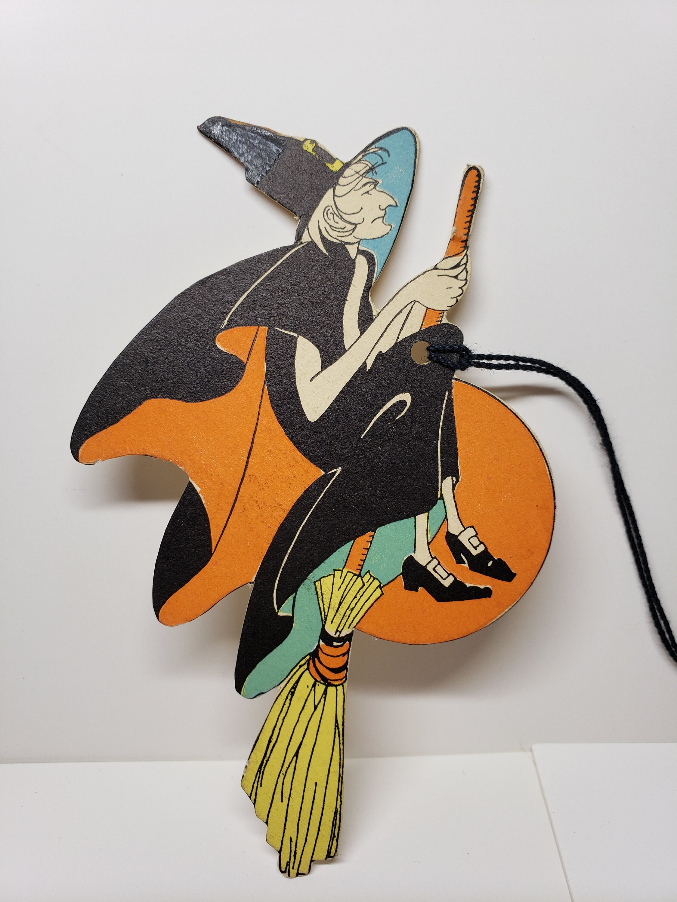 Unused Die Cut Colorful Circa 1930's Halloween Bridge Tally Card Grey ...