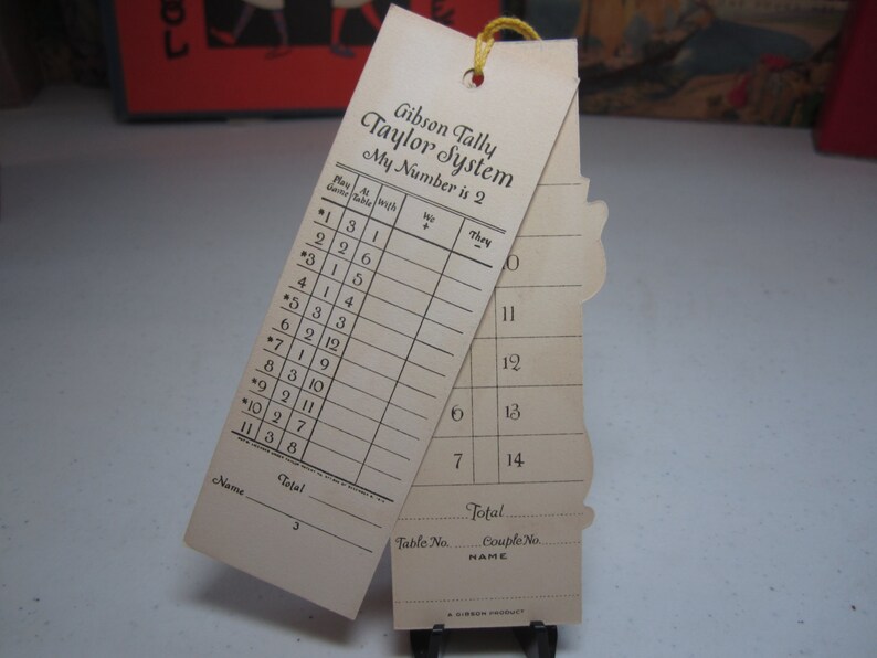 1920's Art Deco Colorful Unused Die Cut Gibson Bridge Tally Card Shows ...