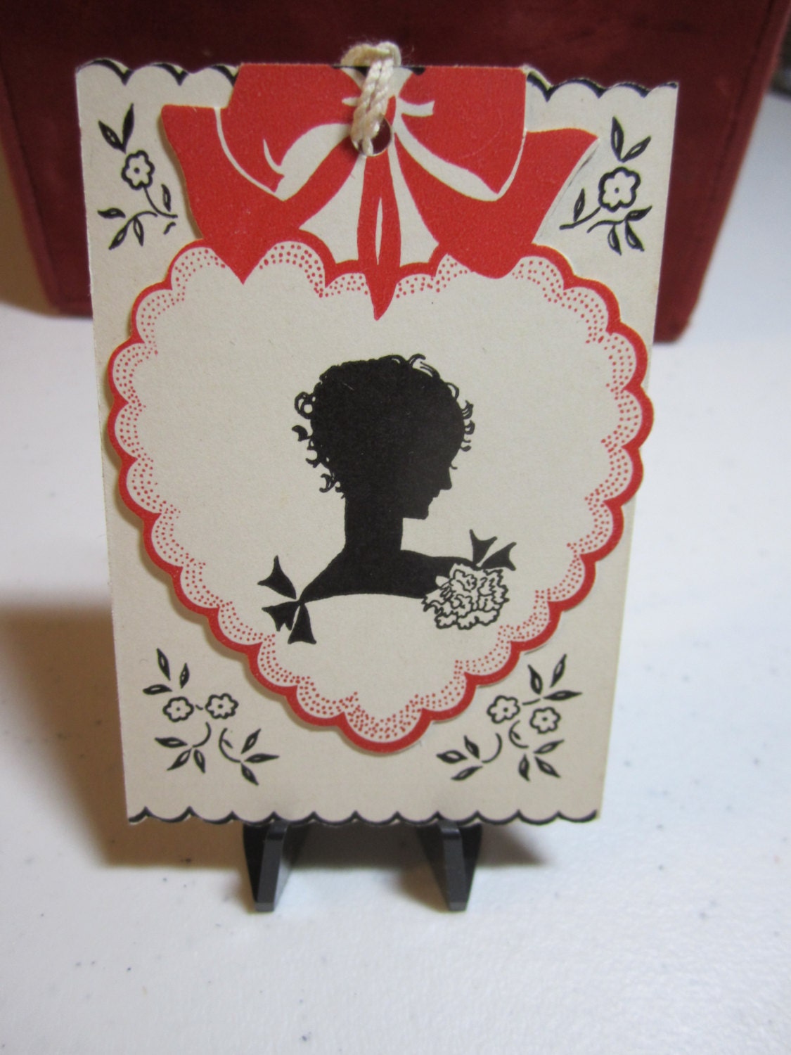 1930's Art Deco Unused Gibson Bridge Tally Card Silhouette of Lady on ...