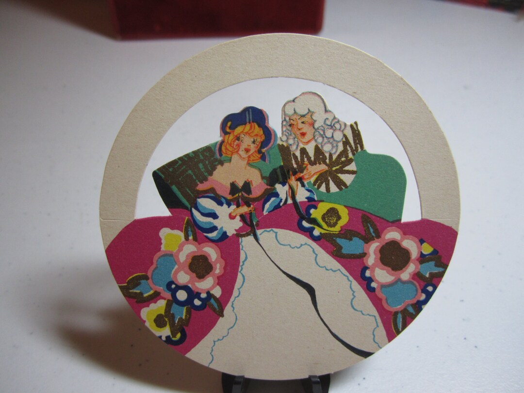 1920's Art Deco Die Cut Gold Gilded Unused P.f.volland Round Bridge ...