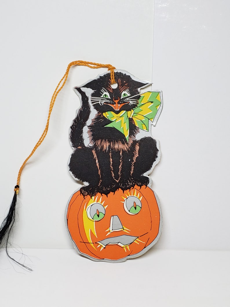 Vintage Unused 1930's Die Cut Silver Gilded Halloween Bridge Tally ...