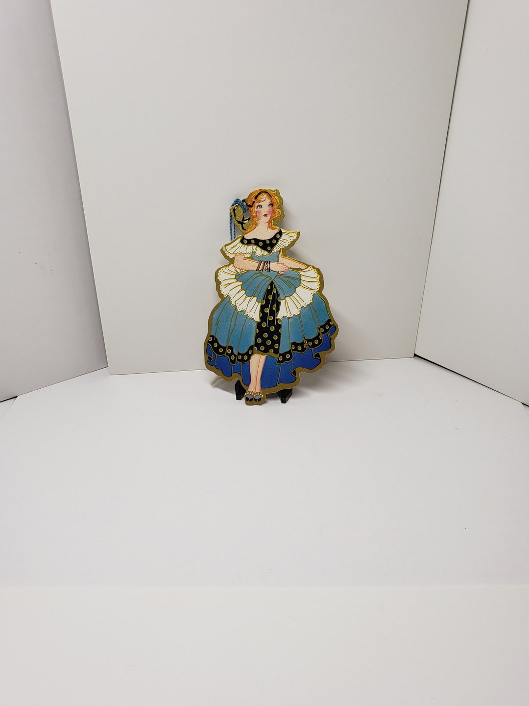 Vintage Unused 1930's Colorful Die Cut Gold Gilded Art Deco Bridge ...