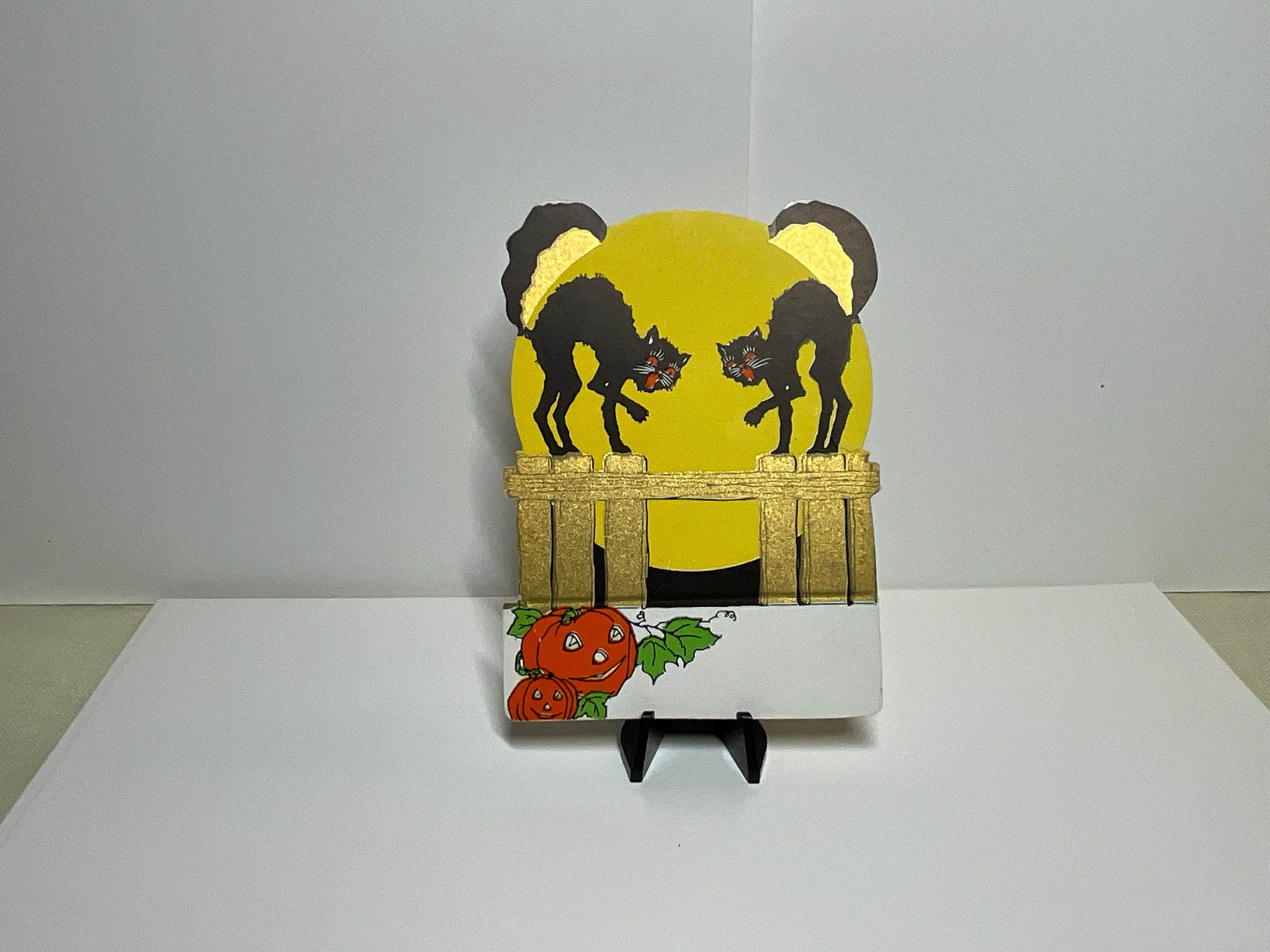Art Deco 1930's Whitney Unused Die Cut Gold Gilded Halloween Place Card ...