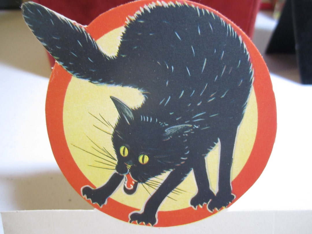 Vintage 1920's-30's Unused Hallmark Die Cut Halloween Place Card ...