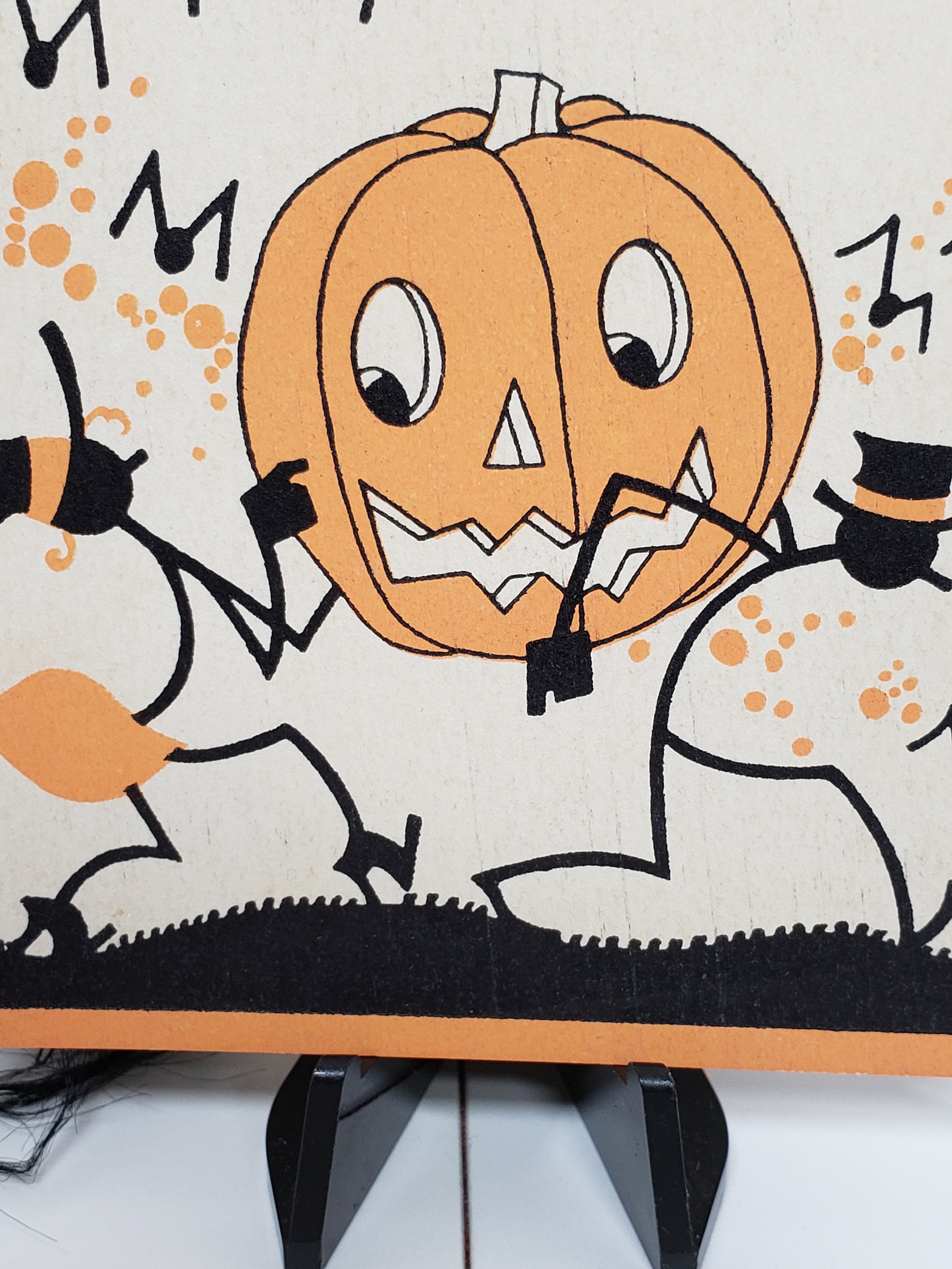 Vintage 1930's-40's Art Deco Unused Gibson Halloween Bridge Tally With ...