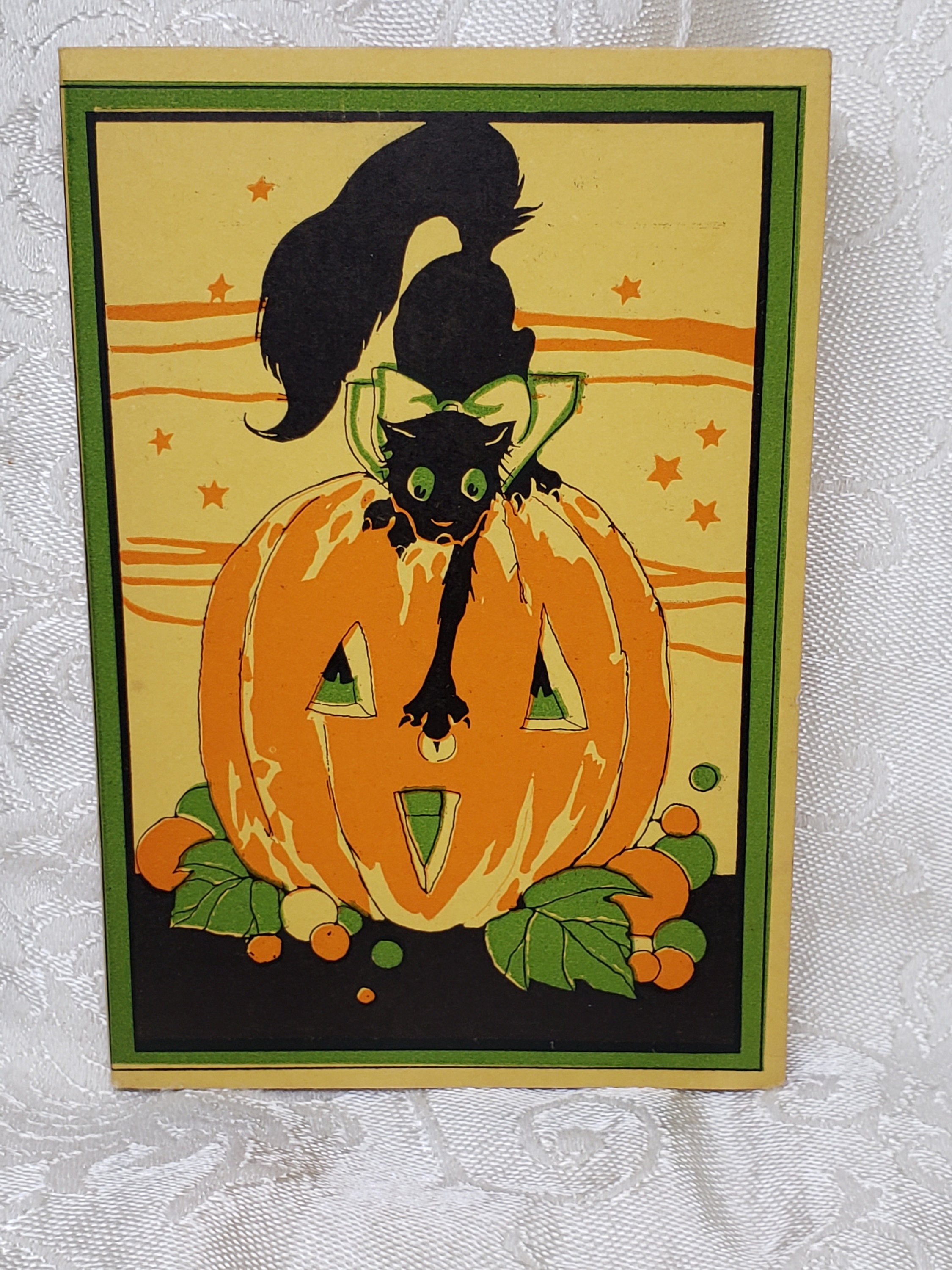Vintage Unused 1920's Hallmark Halloween Bridge Score Pad Colorful ...