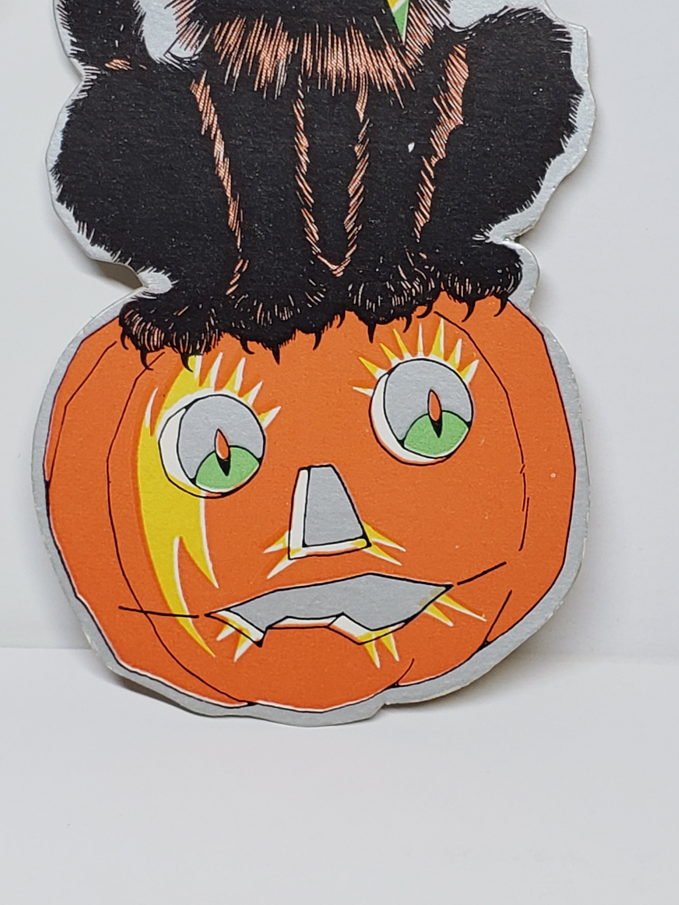 Vintage Unused 1930's Die Cut Silver Gilded Halloween Bridge Tally ...