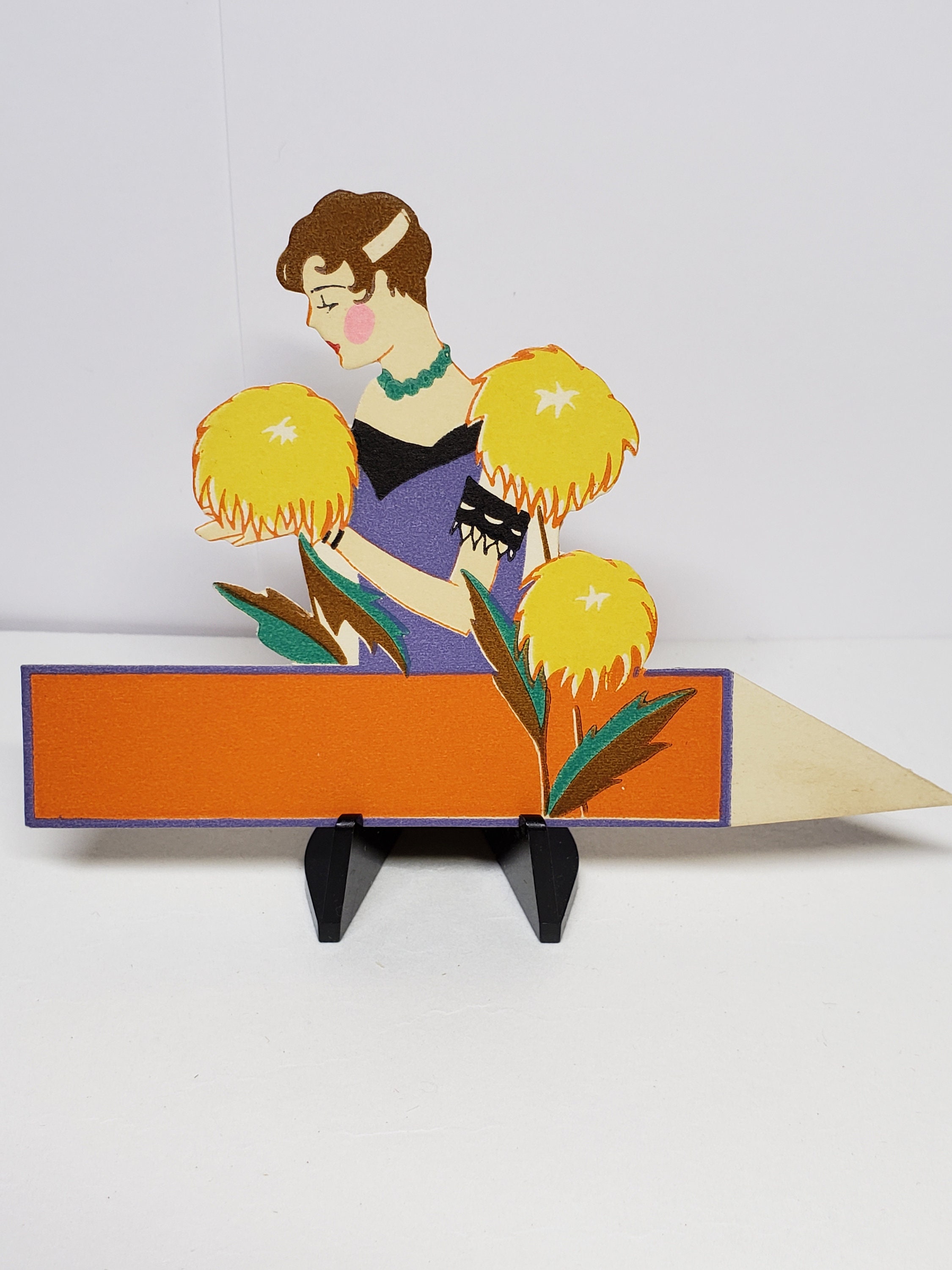 Vintage Unused 1920's-30's Gibson Art Deco Die Cut Place Card Fantastic ...