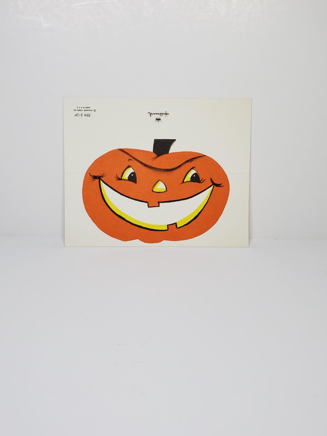Unused 1960's Hallmark Halloween Die Cut Place Card Jack O'lantern With ...