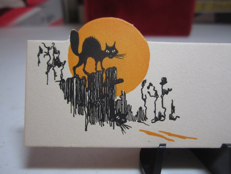 Vintage 1920's-30's Unused Die Cut Halloween Place Card With Arched ...