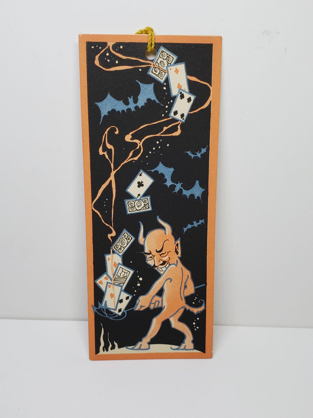 Vintage 1920's Unused Halloween Bridge Tally Red Devil or Satan With ...