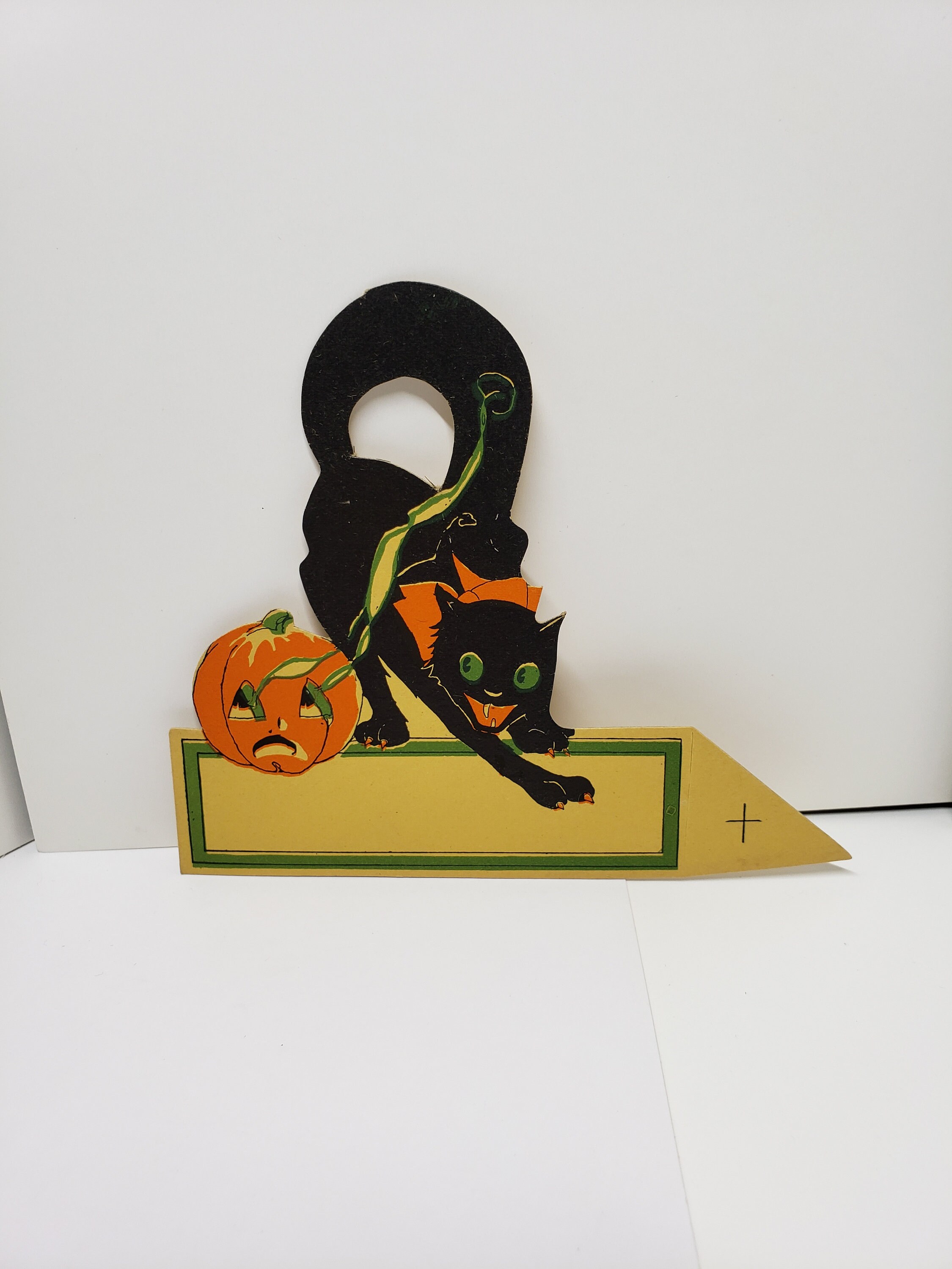 Vintage Unused Die Cut 1920's Hallmark Halloween Place Card Arched ...