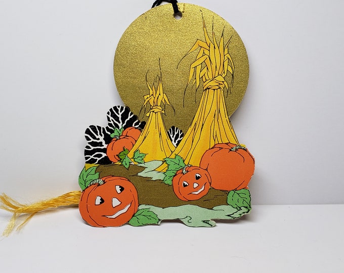 Art Deco 1930's Unused Die Cut Gold Gilded Halloween Bridge Tally Card ...