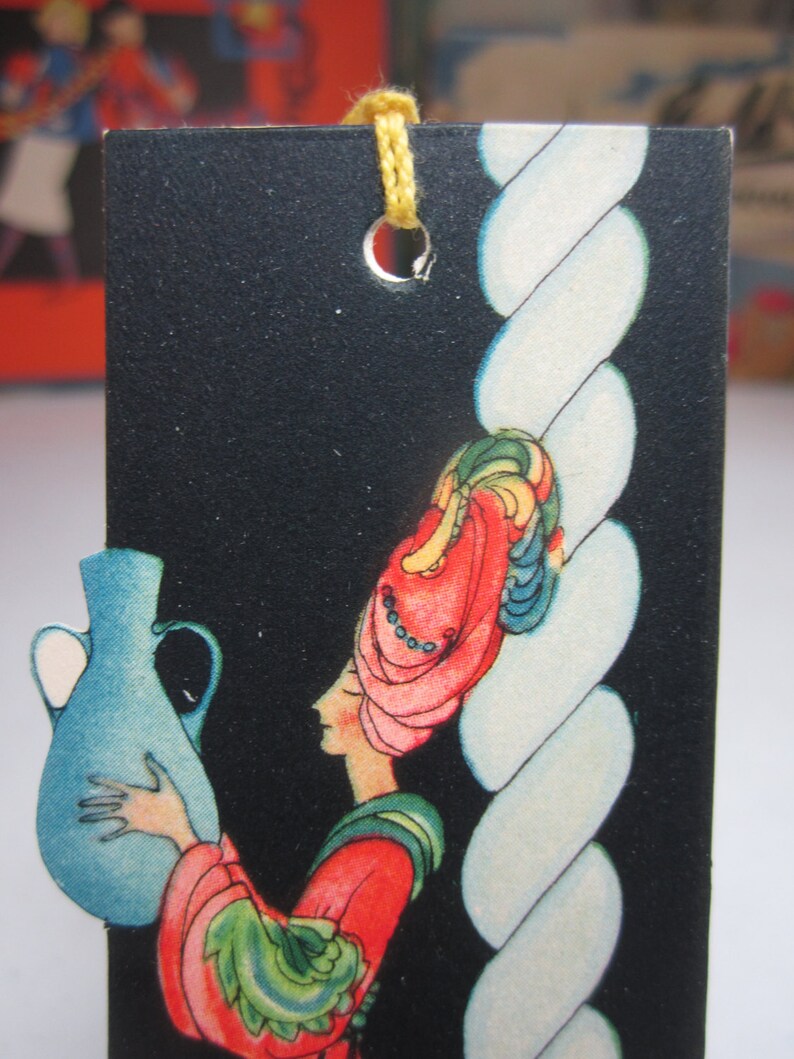 1920's Art Deco Colorful Unused Die Cut Gibson Bridge Tally Card Shows ...