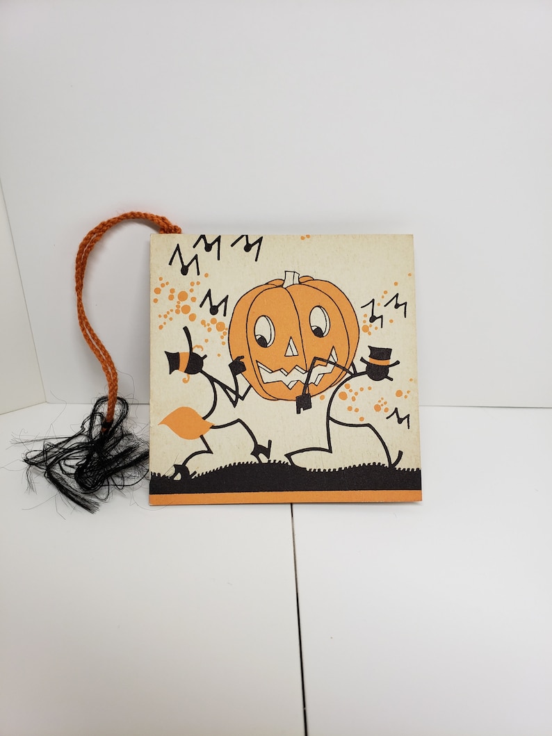 Vintage 1930's-40's Art Deco Unused Gibson Halloween Bridge Tally With ...