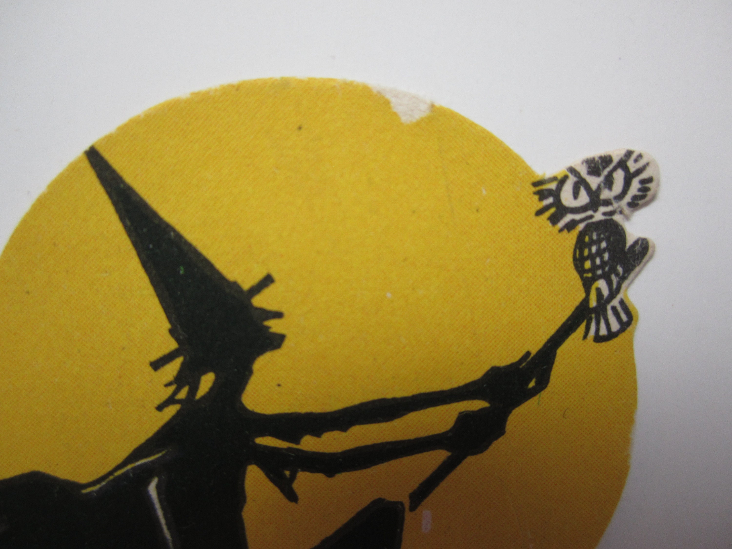 Vintage Unused 1920's-30's Halloween Place Card Image of Silhouette of ...