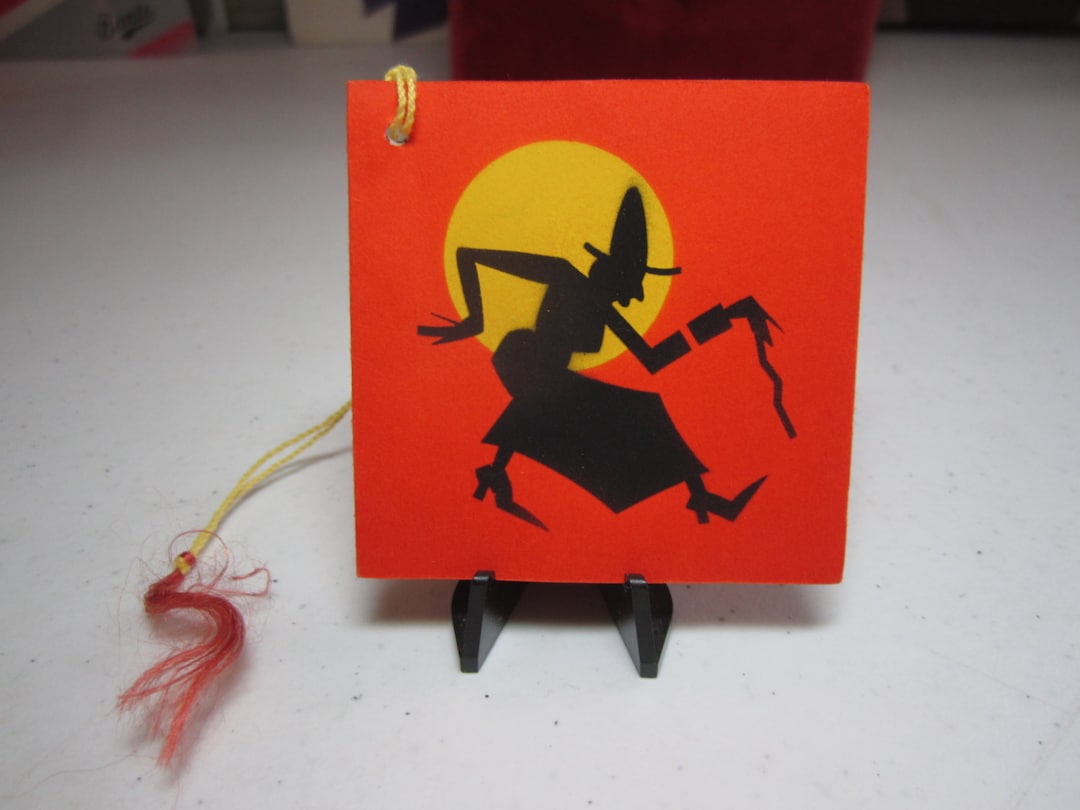 Vintage 1930's-40's Unused Art Deco Bright Orange Halloween Bridge ...