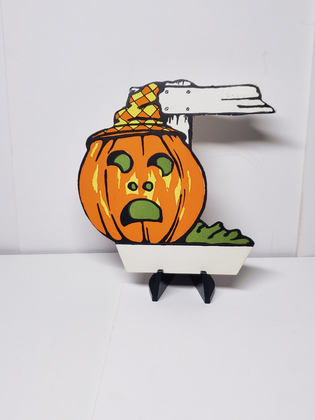 Vintage 1920's Unused Die Cut Whitney Halloween Place Card Frightened ...