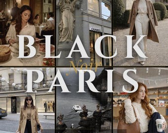 Black Paris Noir Lightroom Presets | Elegant Dark Film Look | Moody Black| Mobile Desktop