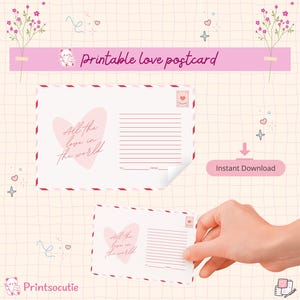 Valentinstagskarte zum Ausdrucken – Romantische Liebeskarte – Sofort-Download – Karte zum Selbermachen für Ihn/Sie – Süße Liebesbotschaft zum Ausdrucken