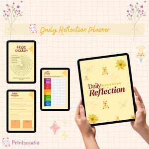 Daily Reflection Planner | Habit Tracker | Life Chart | Self-Assessment Pages | Minimalist Digital Planner