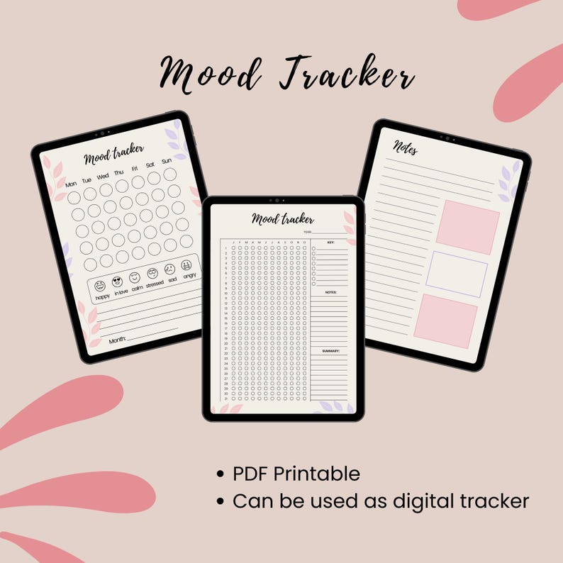 Mood Tracker Printable, Mental Health Tracker, Printable Journal Page ...