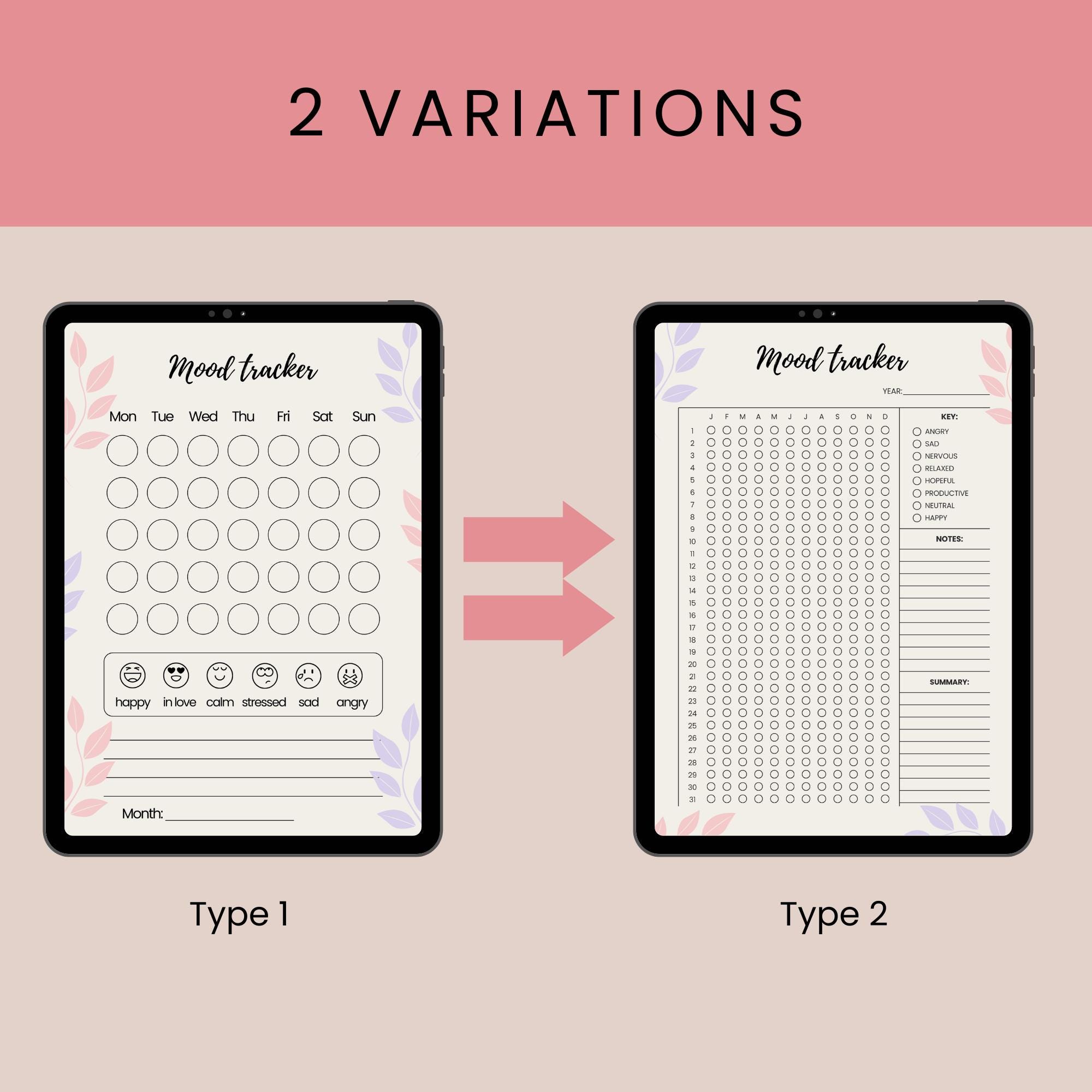 Mood Tracker Printable, Mental Health Tracker, Printable Journal Page ...