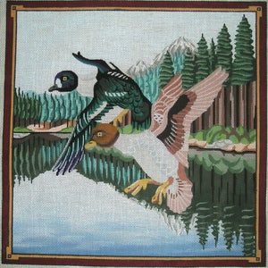 NEEDLEPOINT SALE /Needlepoint Bird Canvas / Ducks in flight