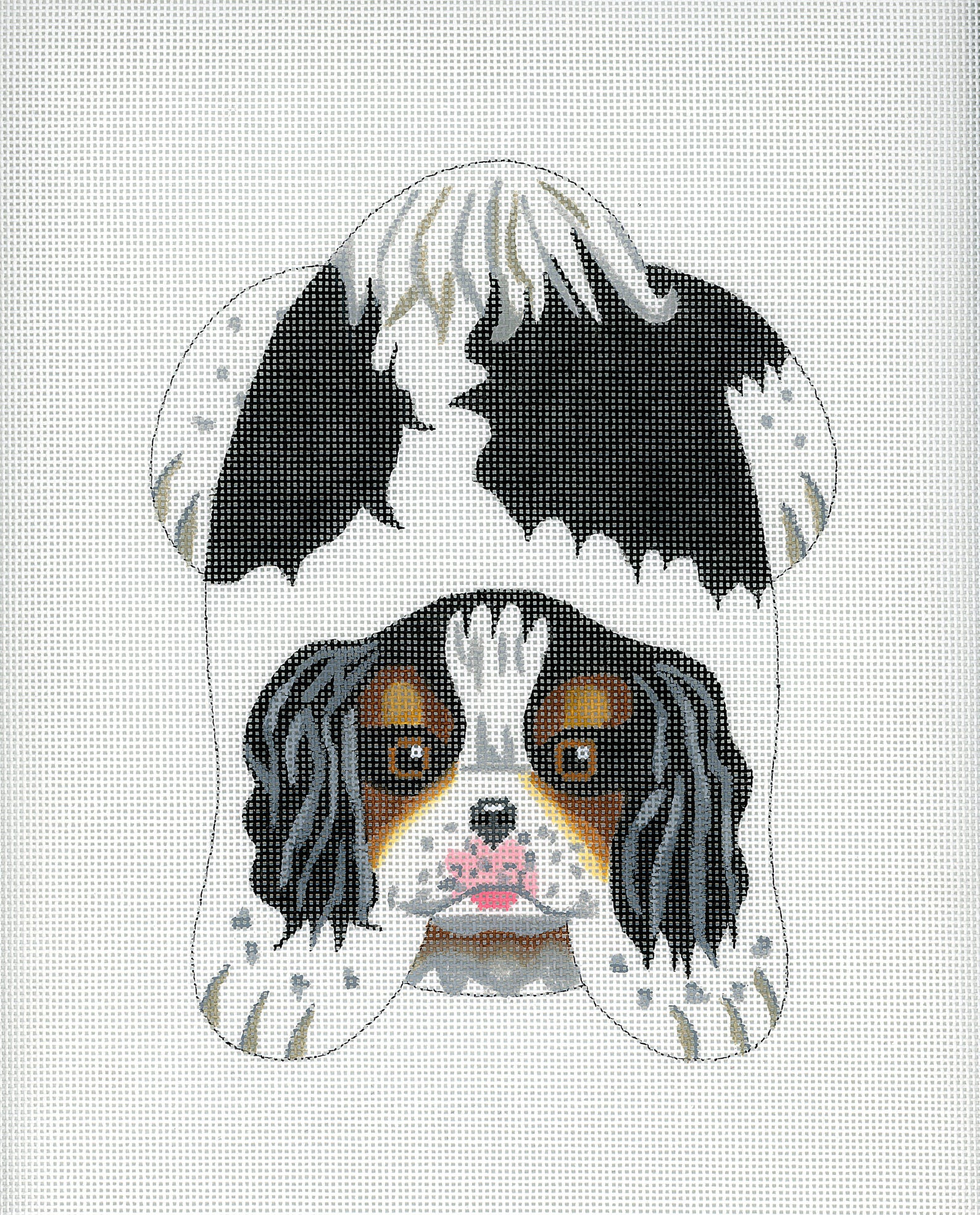 Hand Painted Needlepoint Dog Canvas King Charles Spaniel Etsy