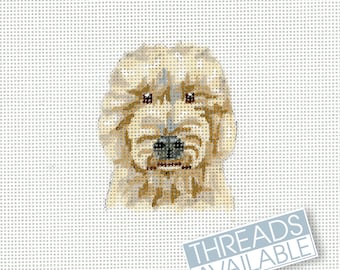 Goldendoodle Needlepoint Light Color / Dog Needlepoint Canvas / Hand Painted Needlepoint Canvas