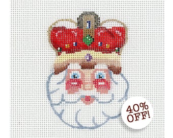 VENTA DE PUNTO DE AGUJA/Papá Noel en punto de aguja/Papá Noel pequeño/Punto de aguja pintado a mano