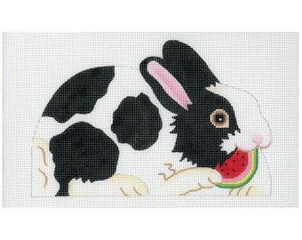 Needlepoint Handpainted Bunny Canvas - Baby bunny front, back and bottom