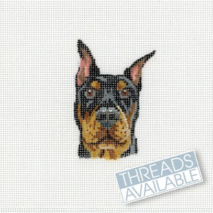 Doberman Pinscher/Dog Needlepoint Canvas/Hand Painted Needlepoint Canvas