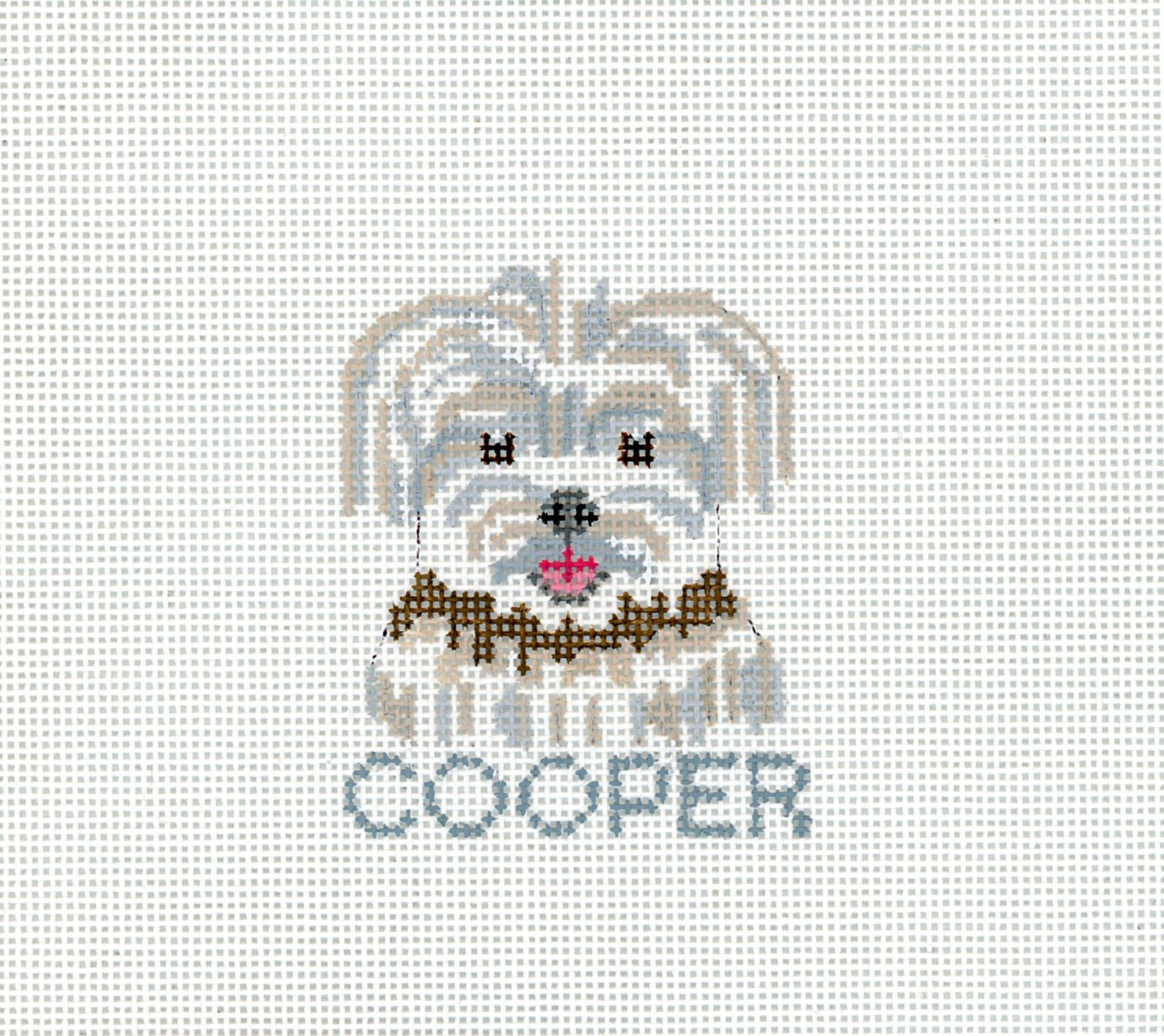 Dog Needlepoint Canvas/hand Painted Needlepoint Canvas/tiny Etsy