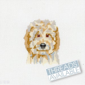 Goldendoodle Needlepoint Light Color / Dog Needlepoint Canvas / Hand Painted Needlepoint Canvas