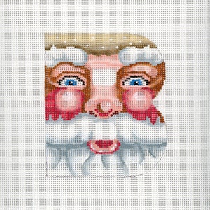 Needlepoint Santa Monogram / B / Hand Painted Needlepoint / Red and White