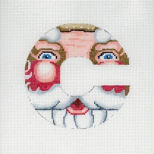 Needlepoint Santa Monogram / C / Hand Painted Needlepoint / Red and White
