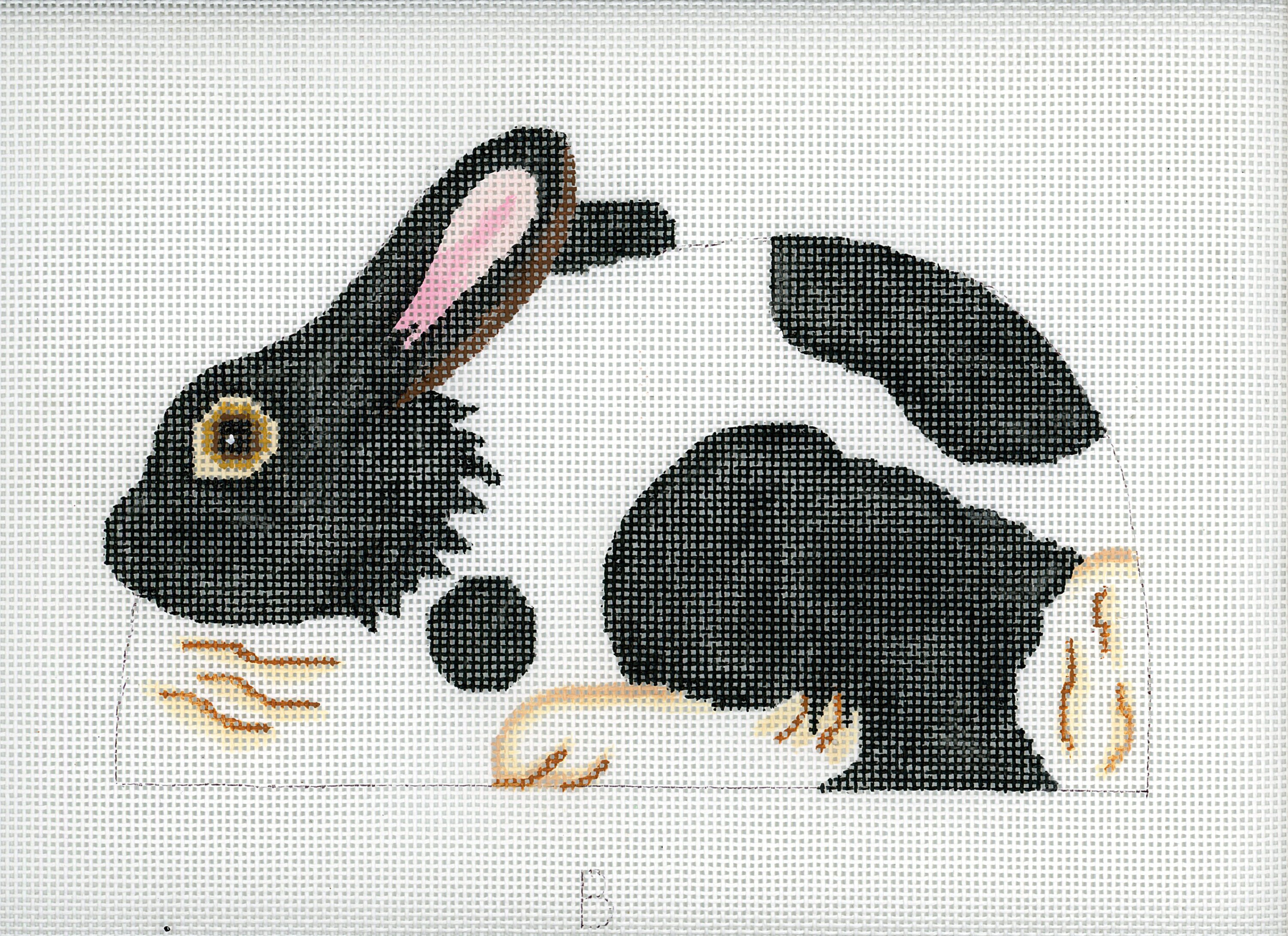 Needlepoint Handpainted Bunny Canvas Baby bunny front back Etsy