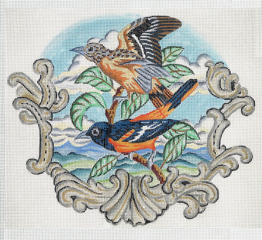 NEEDLEPOINT SALE/ Hand Painted Needlepoint Bird Canvas /baltimore Orioles Needlepoint Etsy