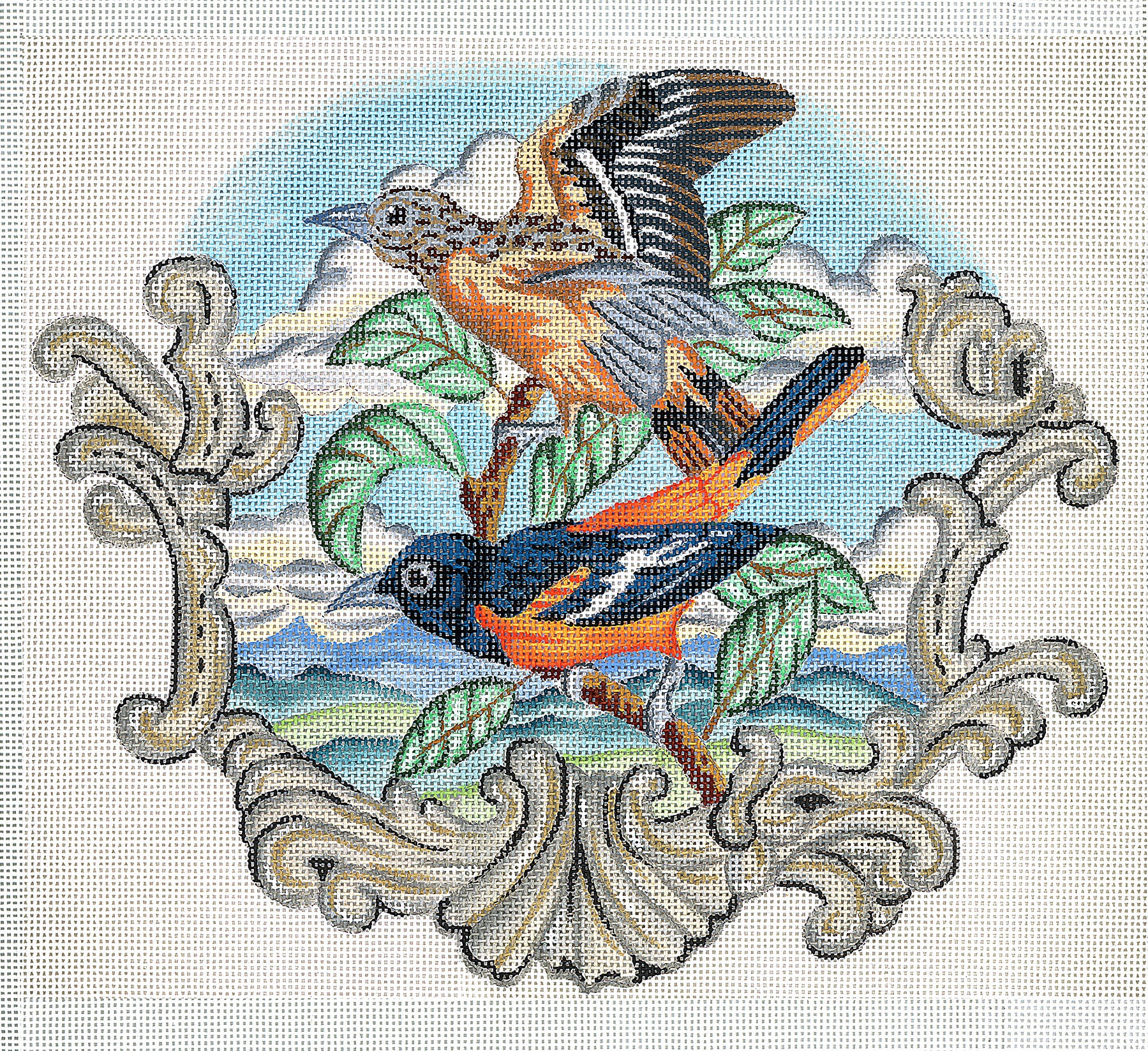 Needlepoint Bird Canvas Baltimore Orioles in SALE Etsy