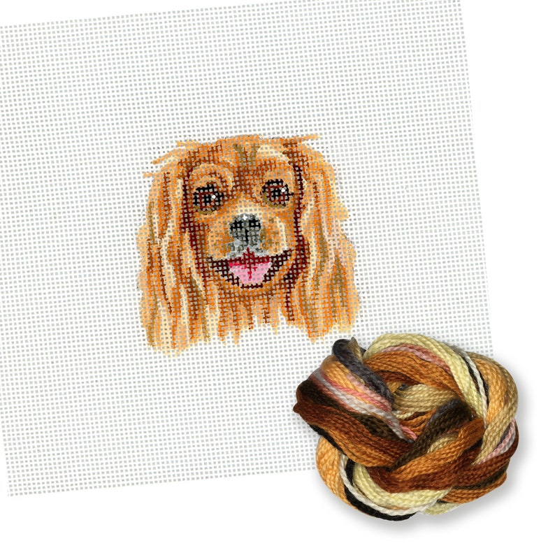 Dog Needlepoint Canvas/hand Painted Needlepoint Canvas/tiny Etsy